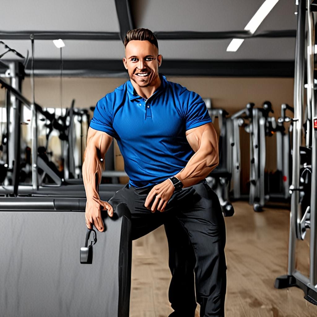 fitness coach portrait, confident, gym