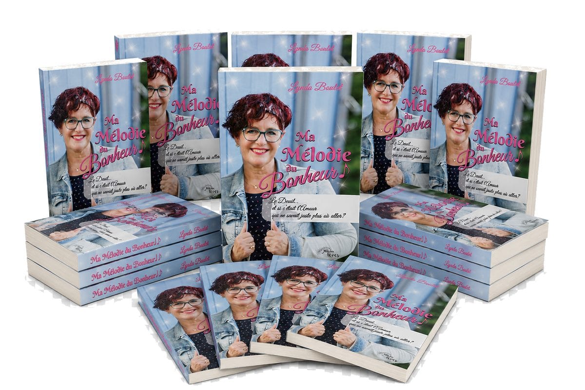 Ma Mélodie du Bonheur, le livre de Lynda Boulet, exemplaires empilés
