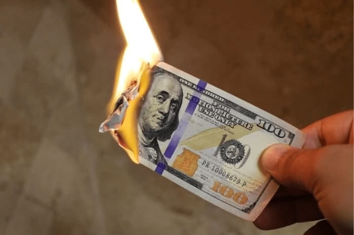 Burning US Dollars