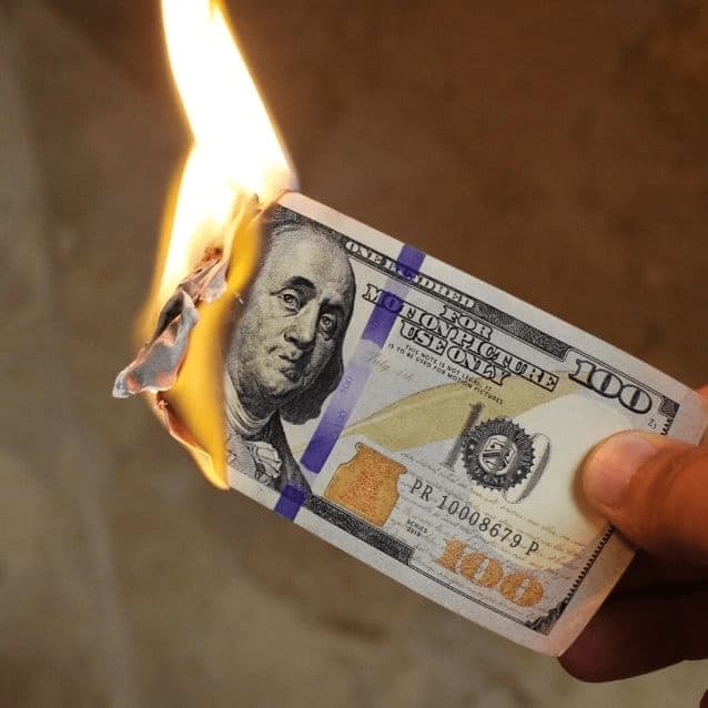 Burning US Dollars