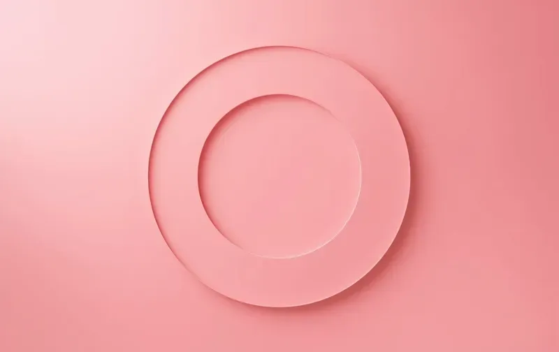 two concentric circles diagram, minimal, pink