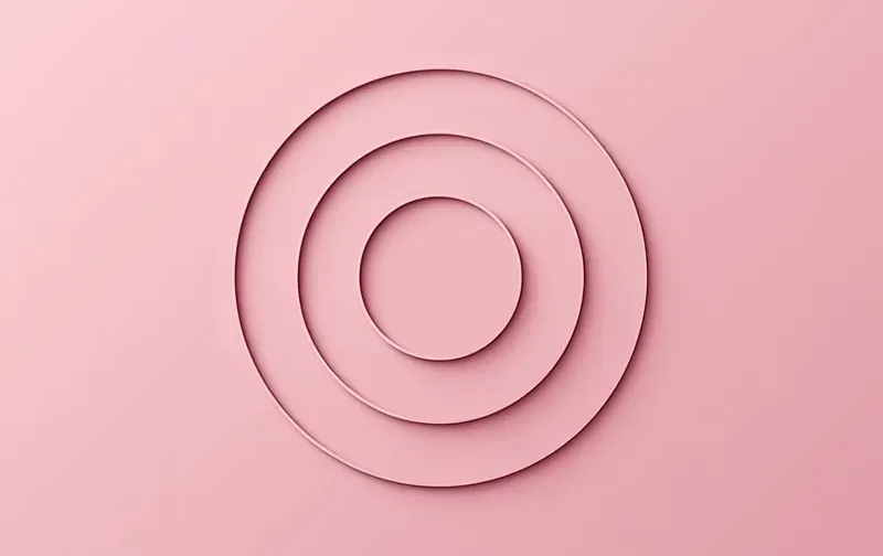 two concentric circles diagram, minimal, pink