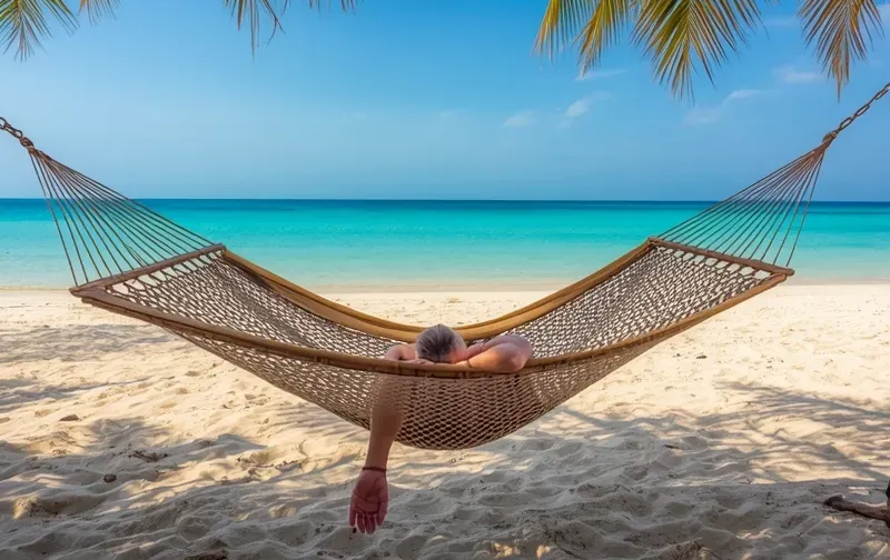 hammock, beach, holiday, relaxing