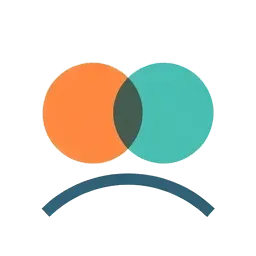 two overlapping circles with a curved arc beneath