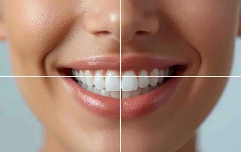 digital smile analysis on screen face photo
