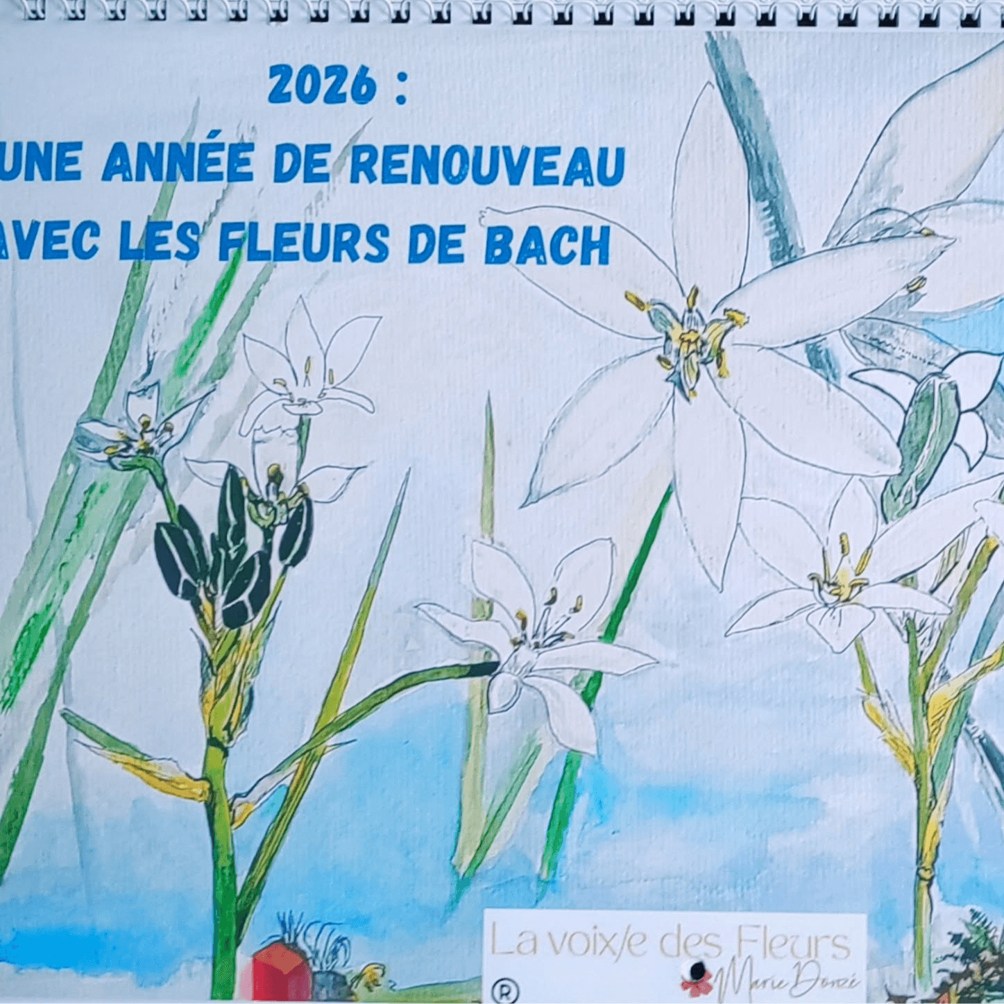 Calendrier mural 2026 guidance des fleurs de Bach