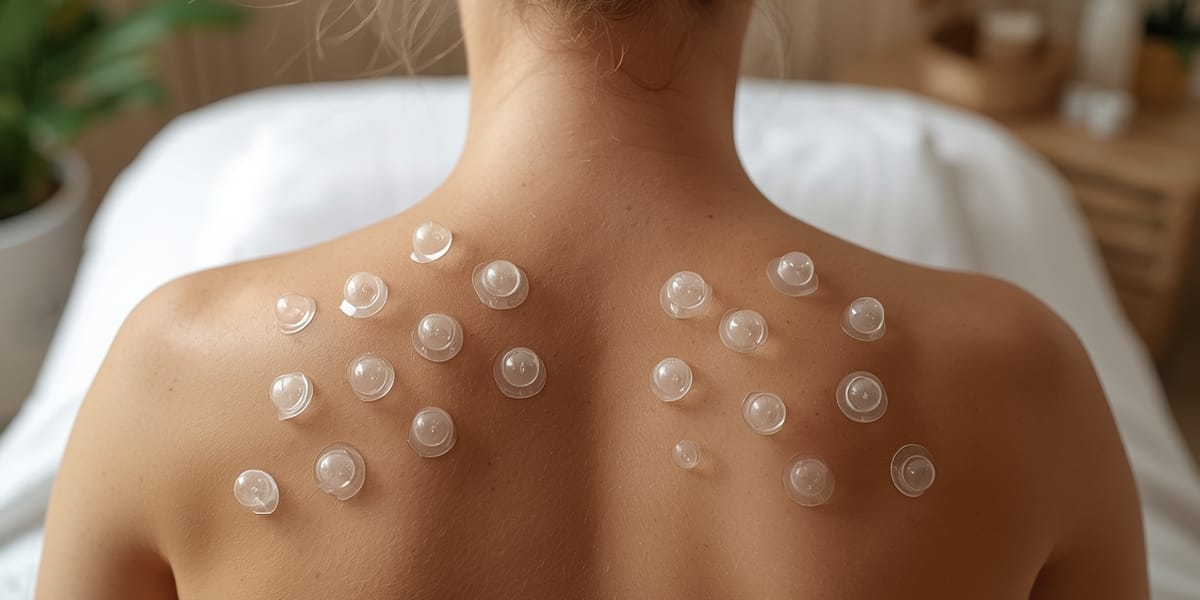 cupping therapy, back, silicone cups, treatment