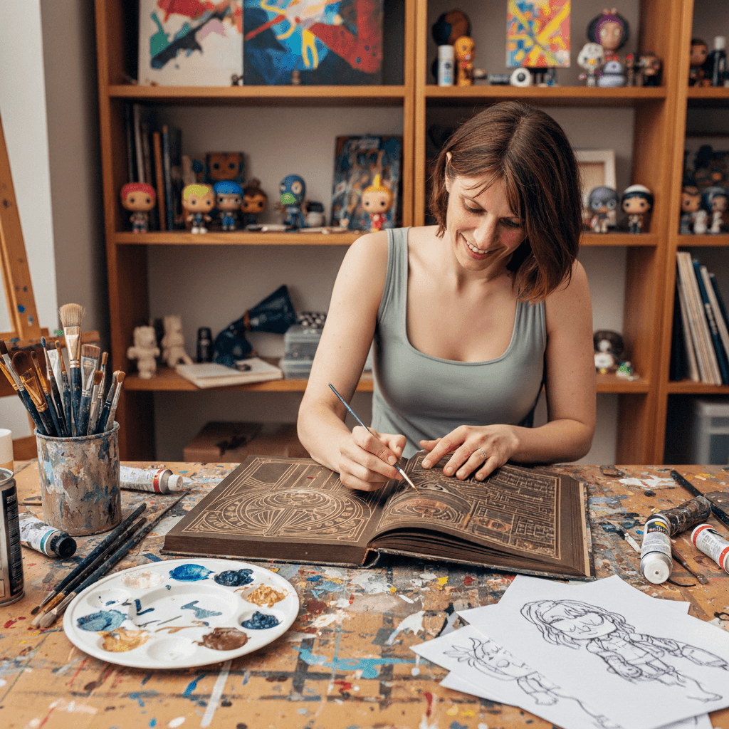 Claire Lemoine dans son atelier