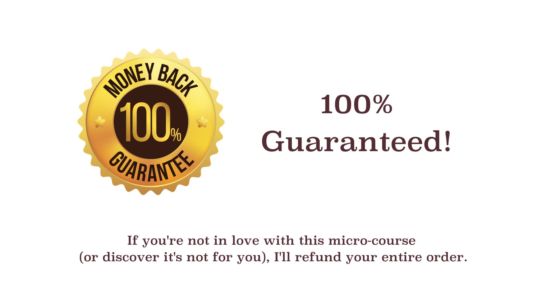 100% Money Back Guarantee