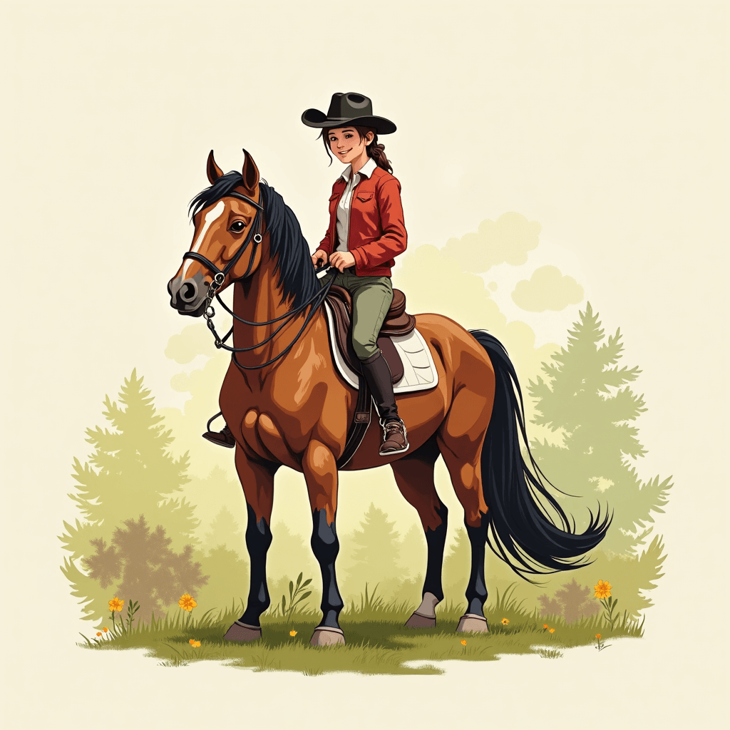 cavalière propriétaire sur son cheval