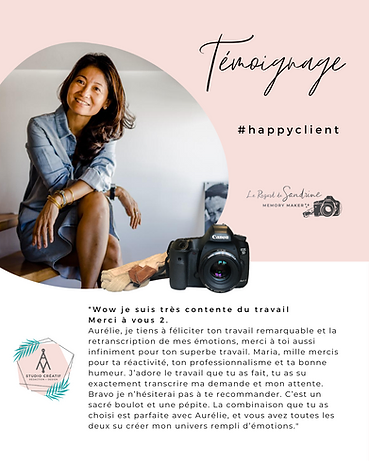 positive customer testimonial happy with the creation of my website and visual identity