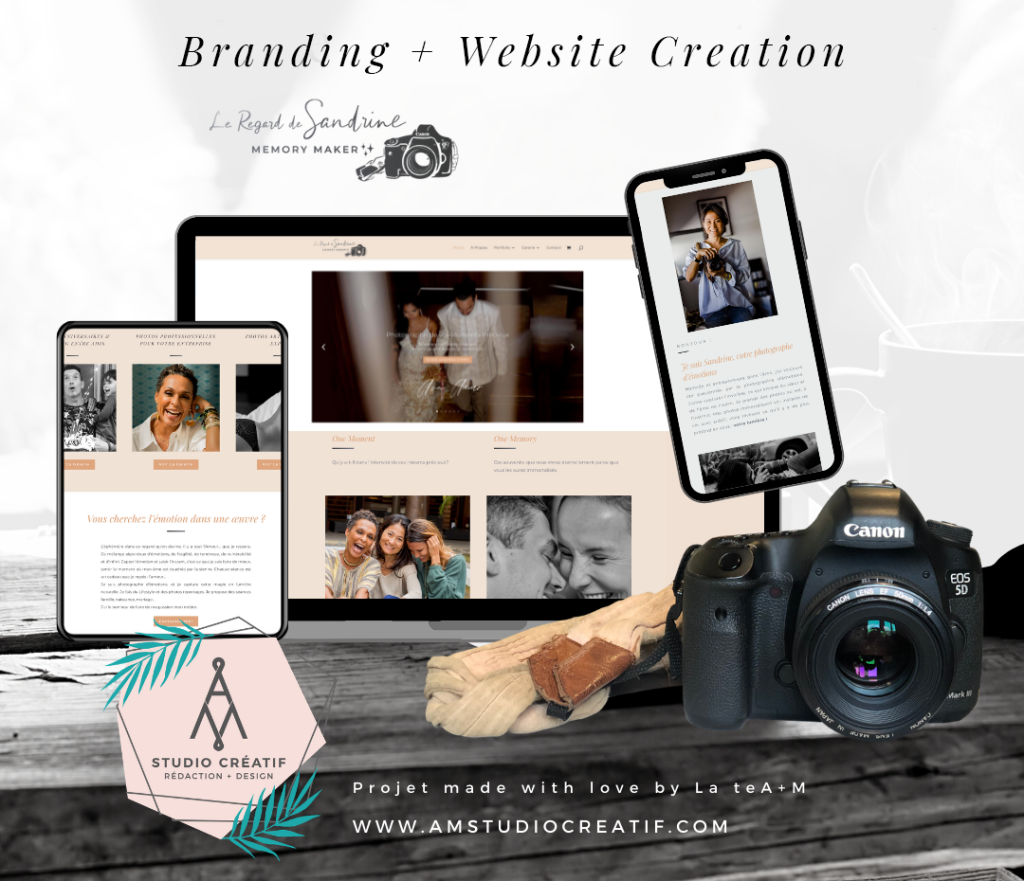 Website mockup for Sandrine Lam, professional photographer