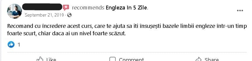 comentariu real despre curs engleză Tudor Edward