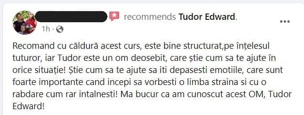 feedback conversațional curs engleză – poză