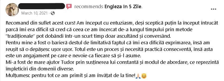 experiență personală – imagine testimonial