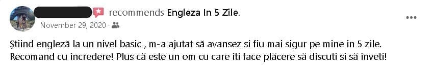 testimonial real social media – engleză rapid online