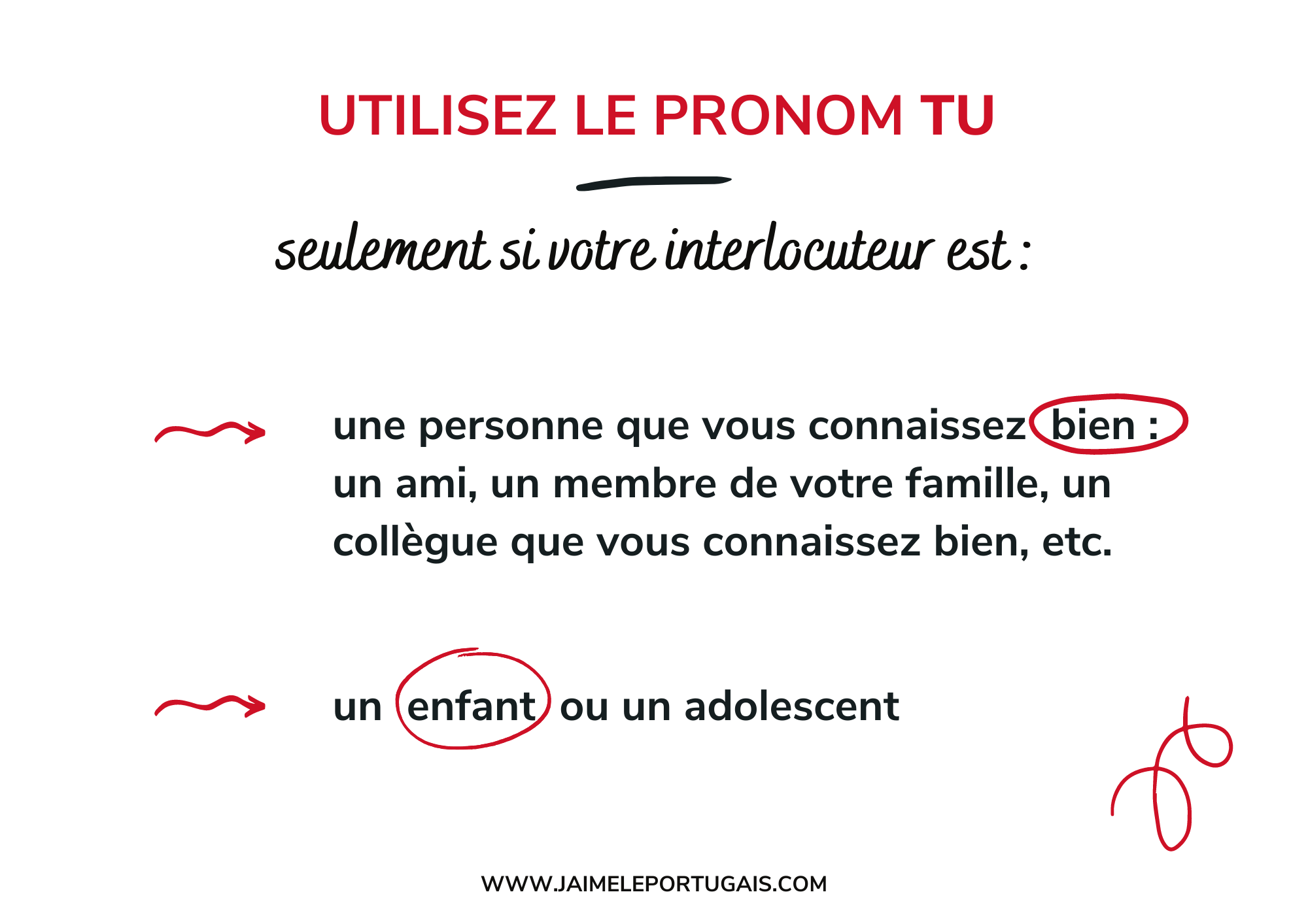 utilisation du pronom tu en portugais europeen