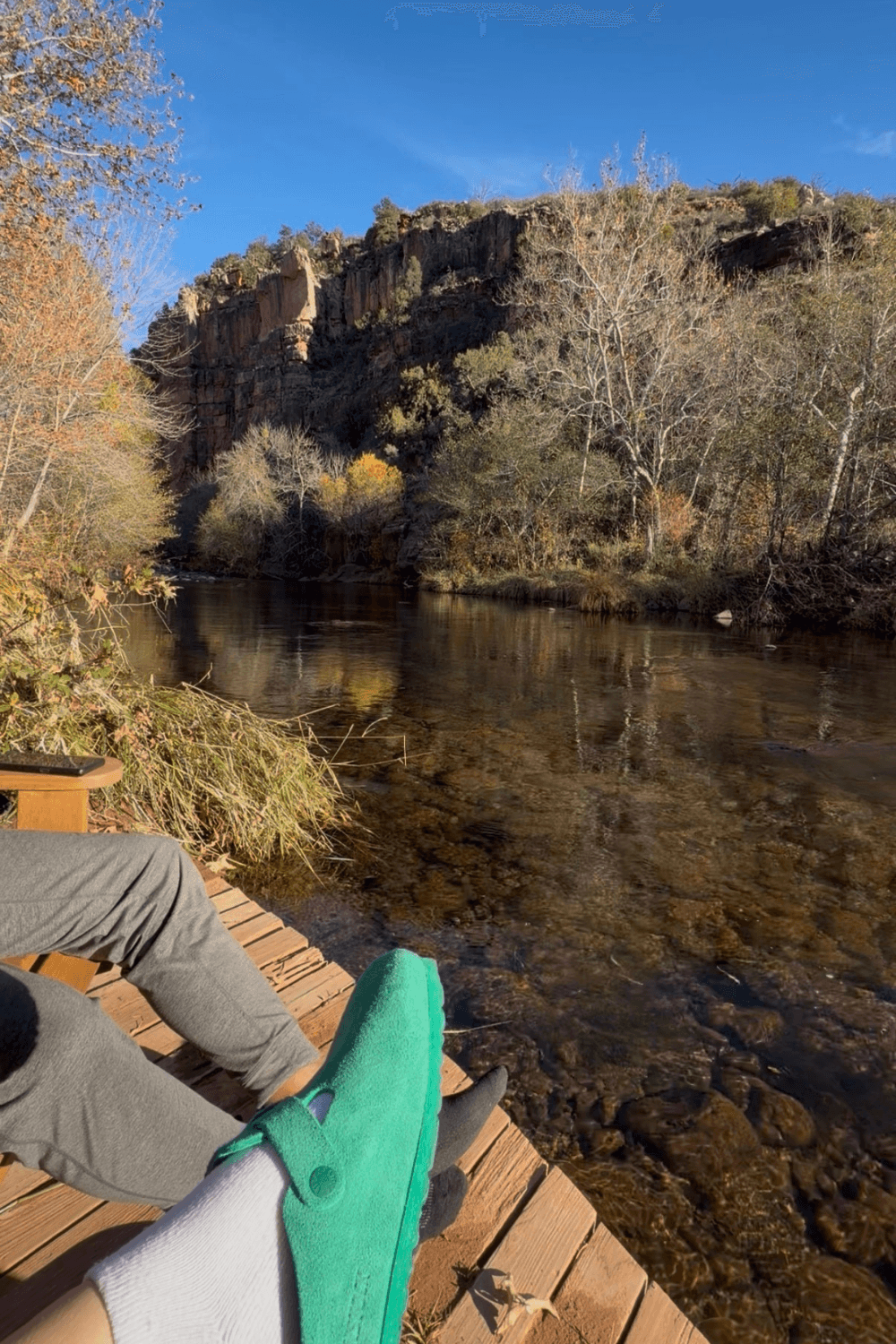 Quiet Sedona creek setting used for grounding, nervous system regulation, and reflective conversation.