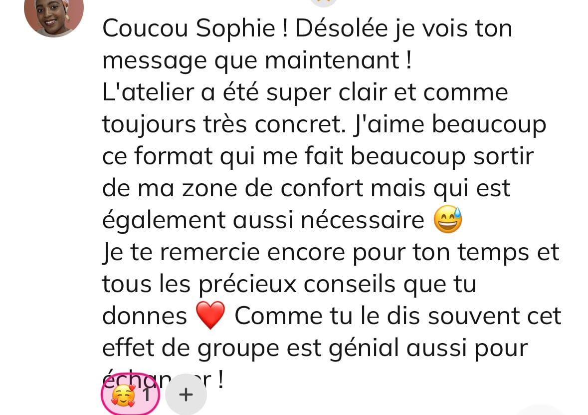 Témoignage cliente