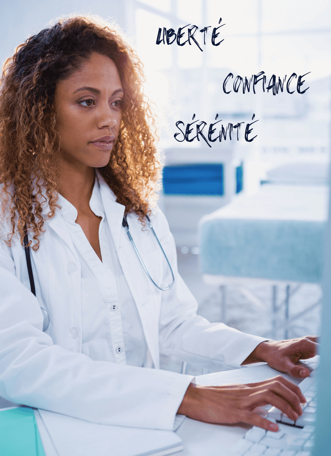 Femme kinésithérapeute, confiance et sérénité
