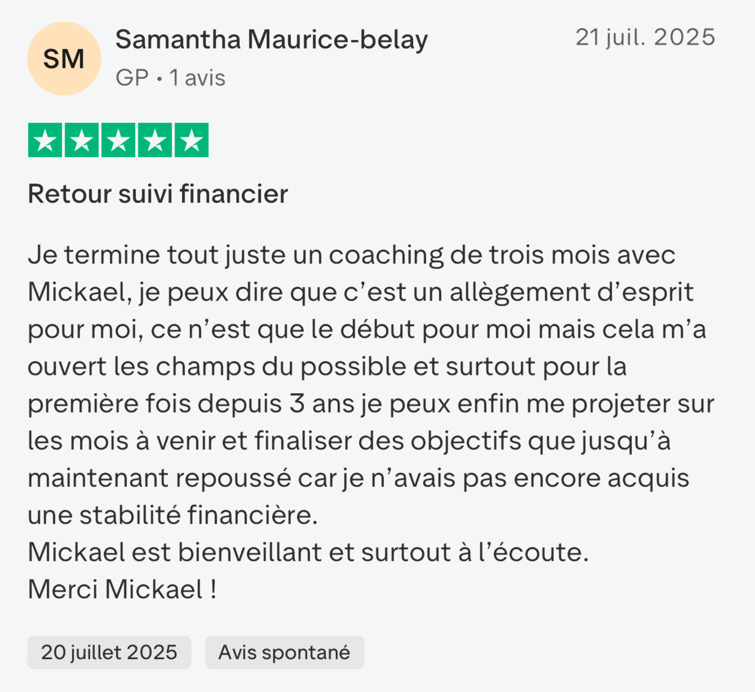 Témoignage 1