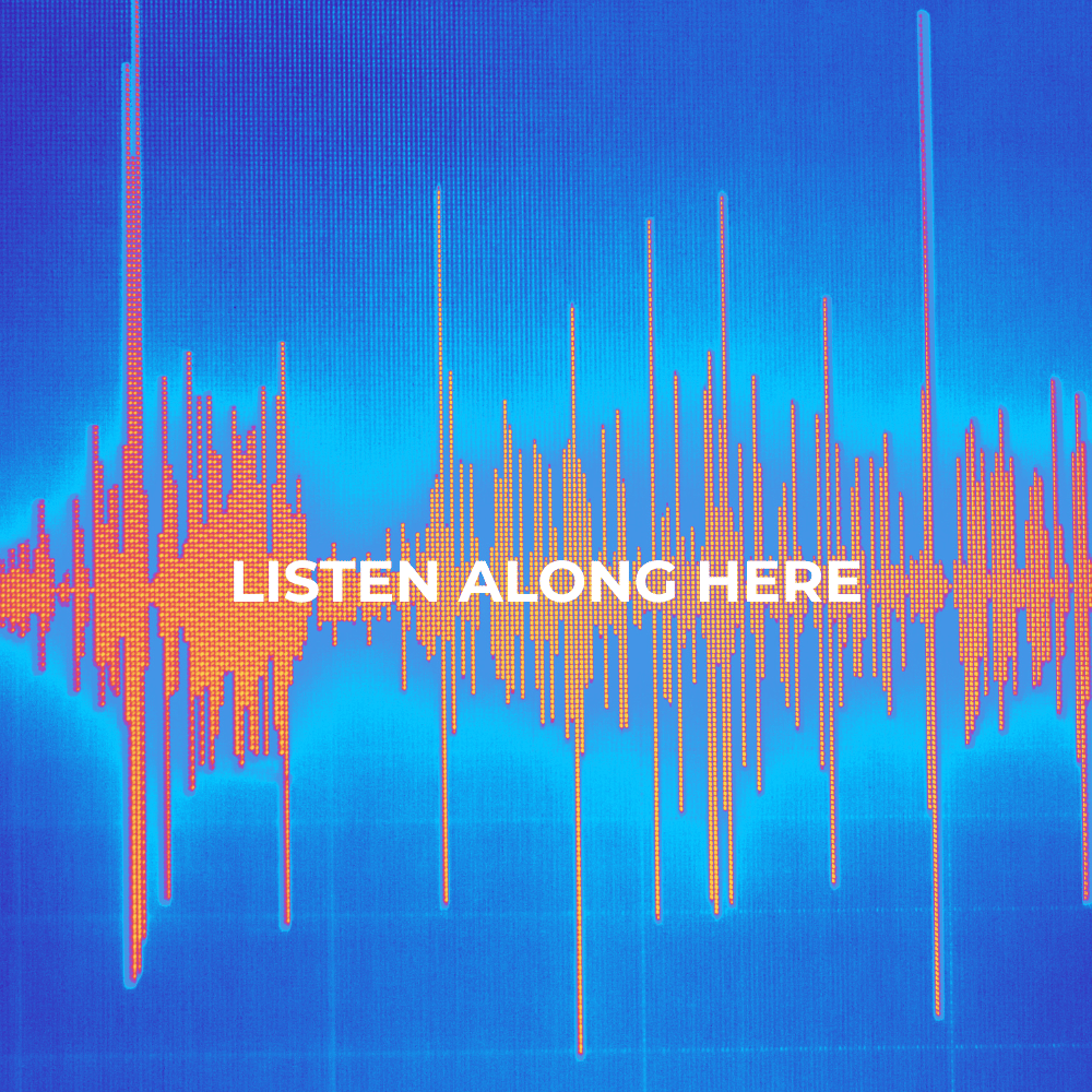 "listen along here" written above a visual wave length