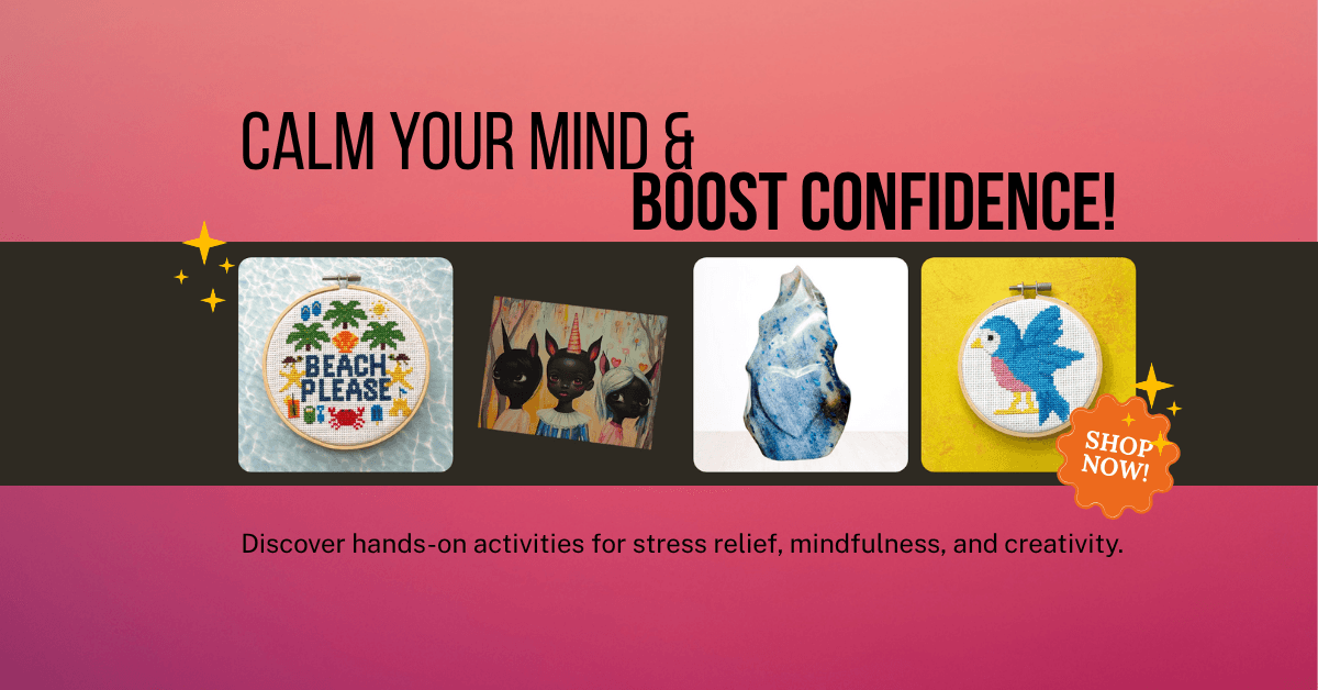 calm you mind and boost confidence! Beach please, unicorn Black girl postcard, quartzite and little blue bird cross stitch. Discover hands-on activities for stress relief, mindfulness and creativity. Shop now. Thank you!
