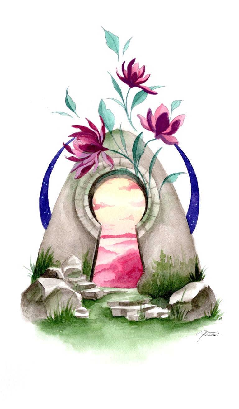 Natacha Perez - Photo illustration aquarelle pour consultation astrologie, étude du thème natal