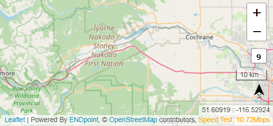map showing features
