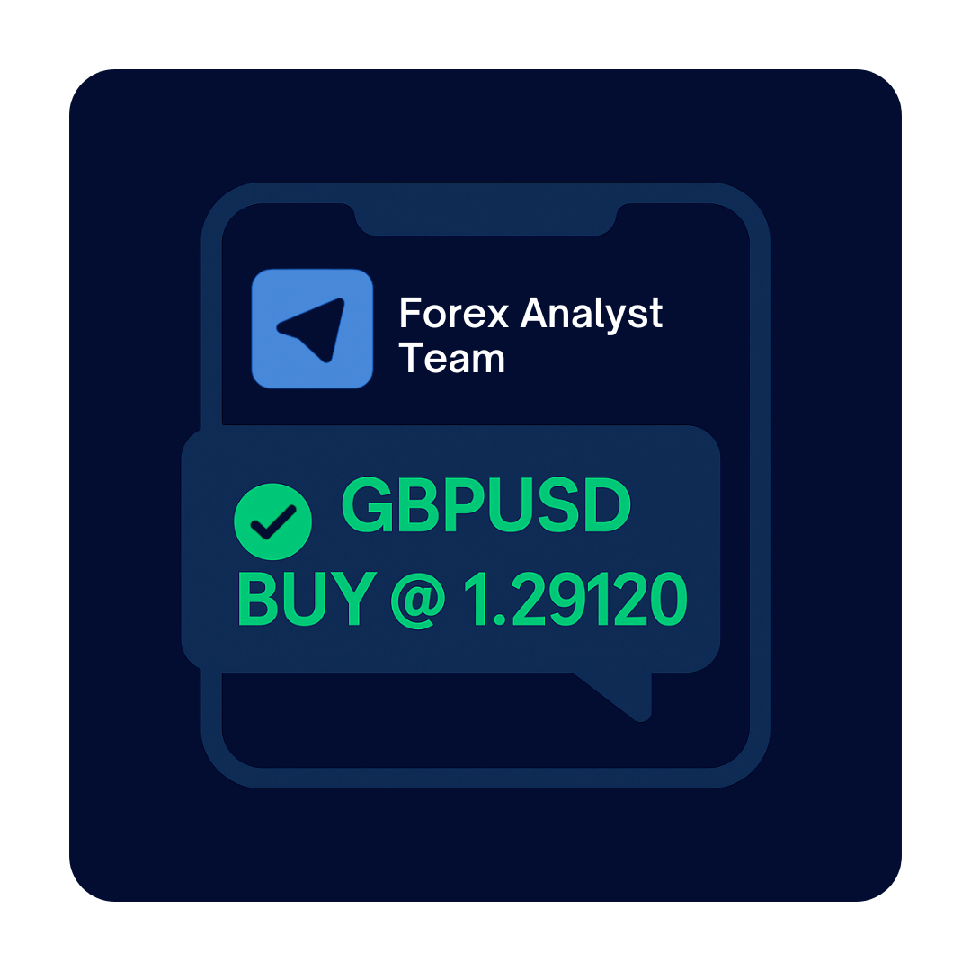 Forex trading signal notification from Telegram showing