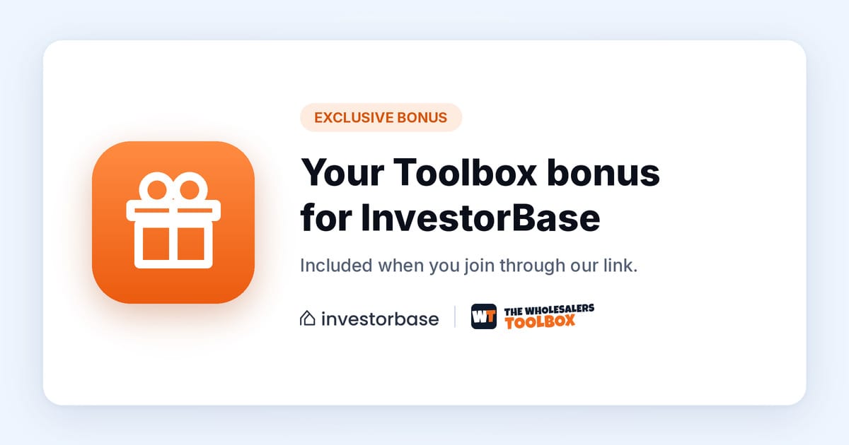 My bonus, Contract to Buyer: The InvestorBase Dispo Playbook, emailed when you opt in and start InvestorBase through my link