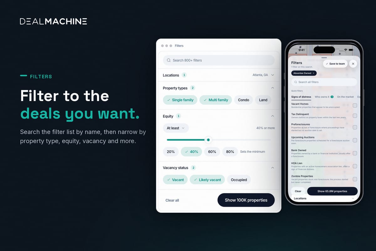 DealMachine property filters