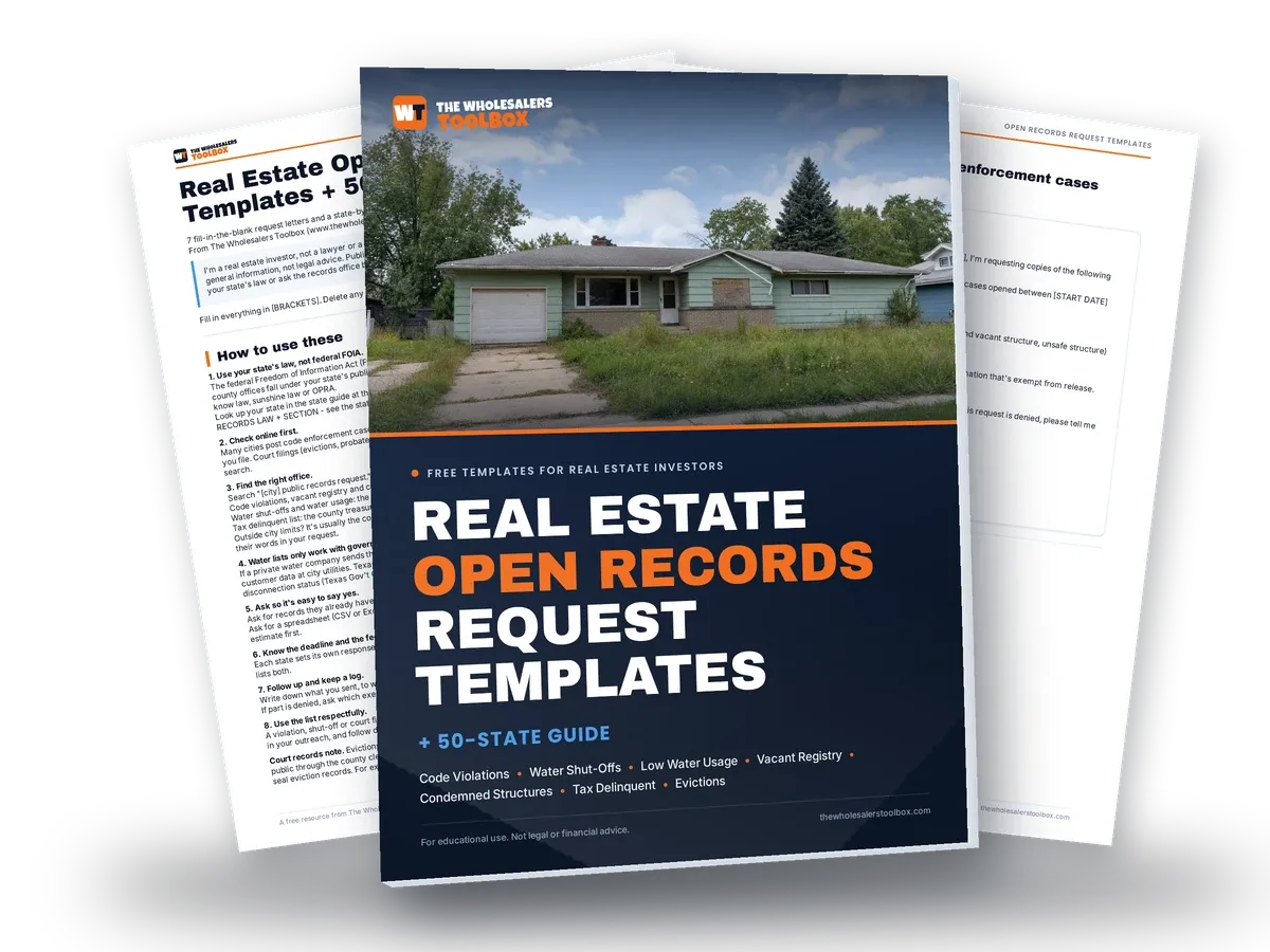 Real Estate Open Records Request Templates + 50-State Guide, PDF and Word