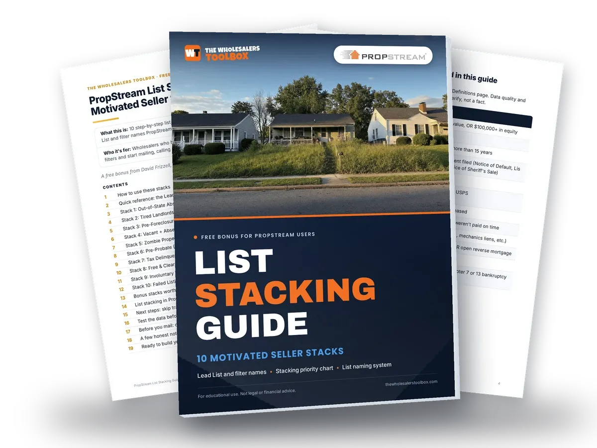PropStream List Stacking Guide: 10 Motivated Seller Stacks