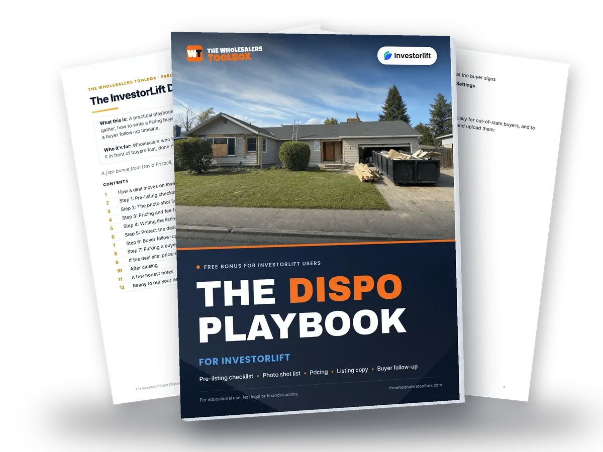 InvestorLift Dispo Playbook + Listing Templates