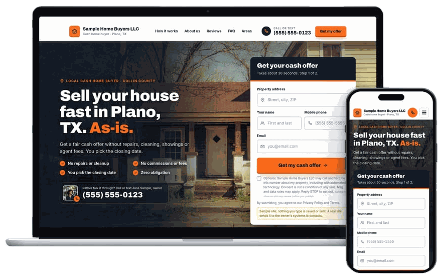 The free wholesaler website shown on a laptop and phone