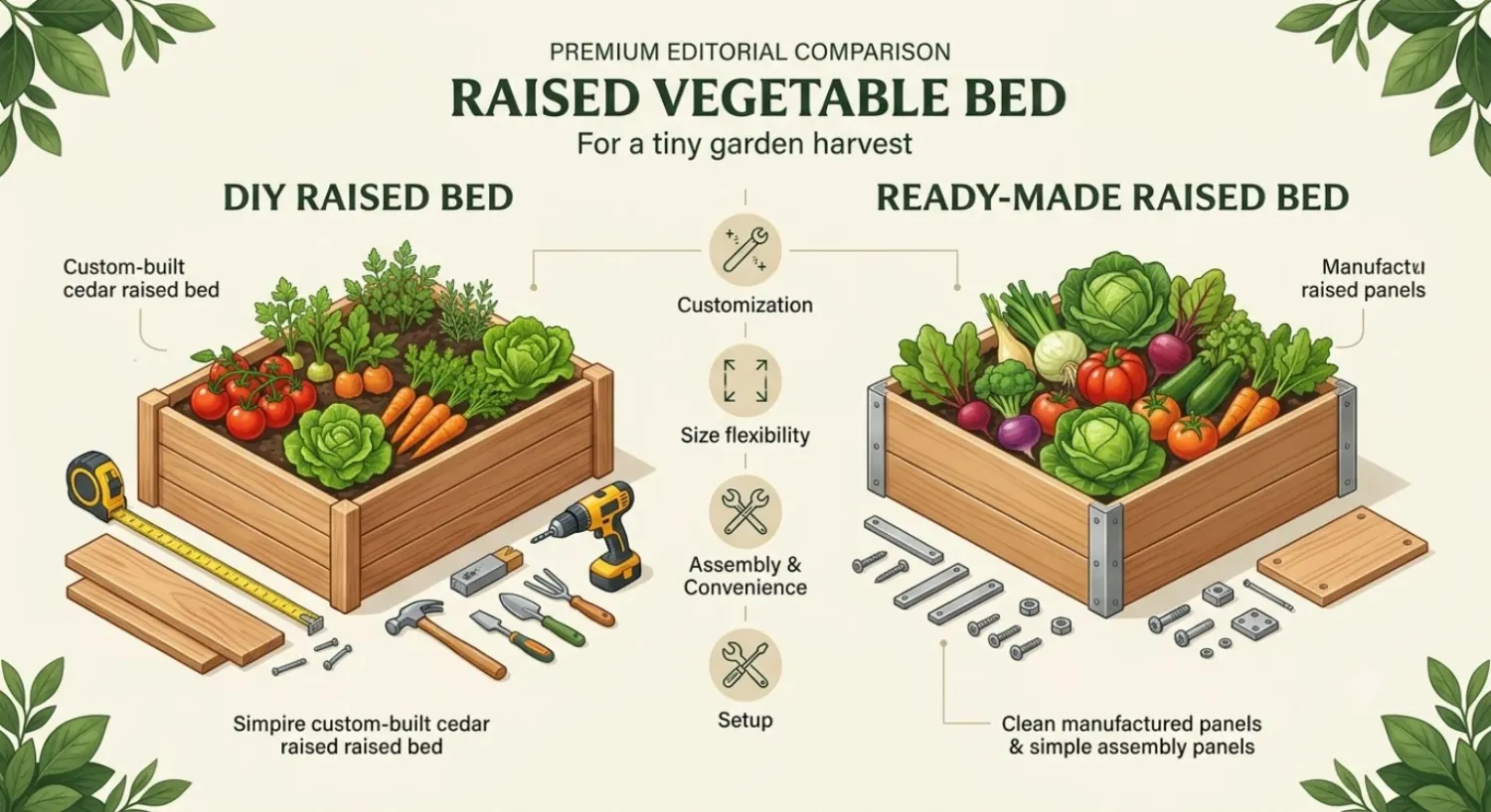 Comparison of DIY and ready-made raised garden beds for beginners