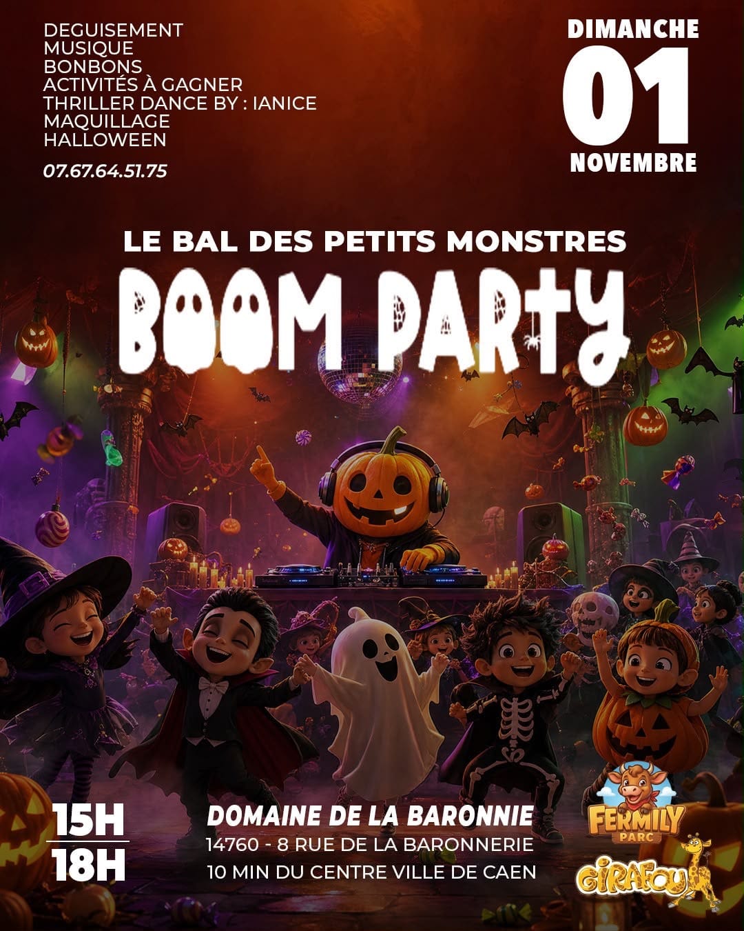 Boom Party, le bal des petits monstres — dimanche 1er novembre 2026, Domaine de la Baronnie