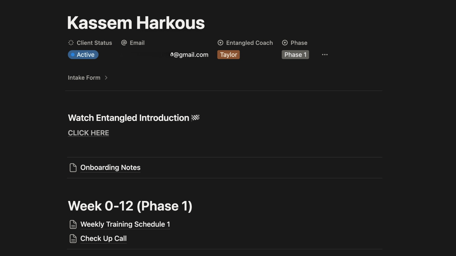 A client dashboard where your personalized dashboard as a client is updated with your tailored program, meeting notes, and resources for your personalized program as a total footballer client.