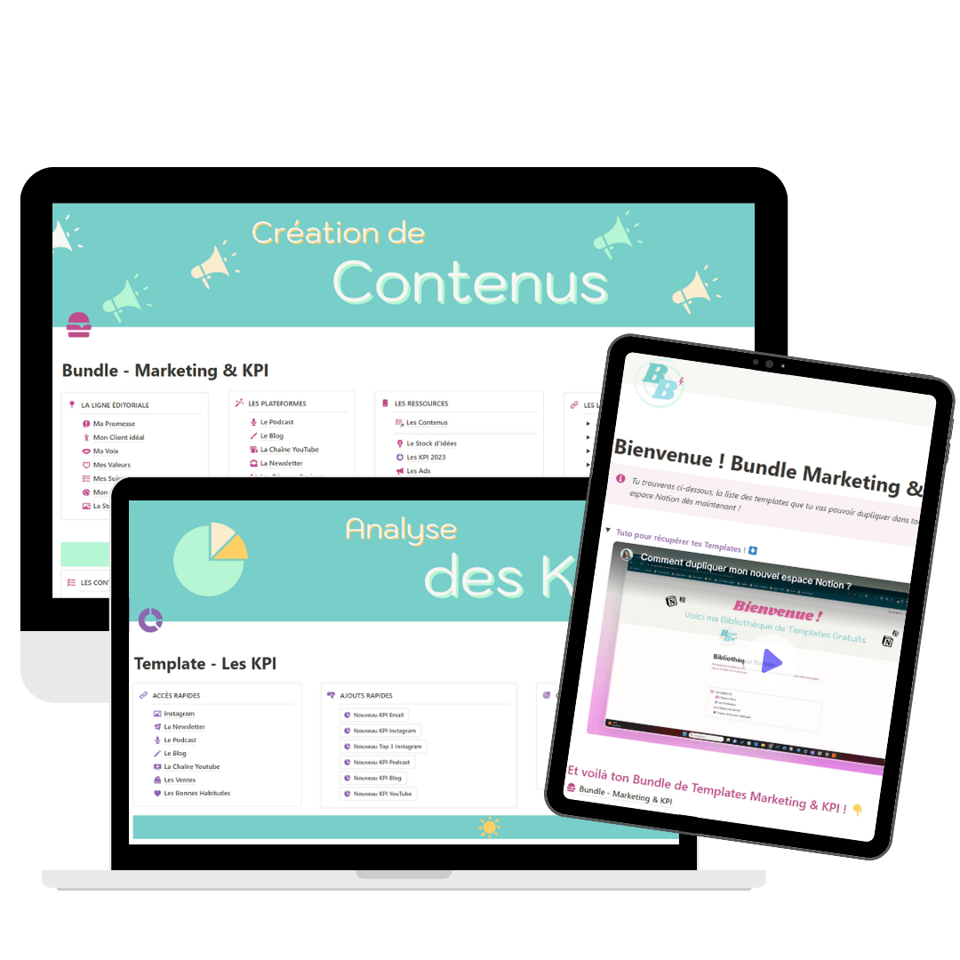 Aperçu du pack Le Marketing + Les KPI