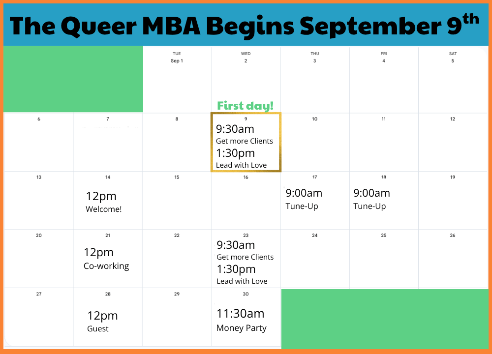 September Calendar Schedule