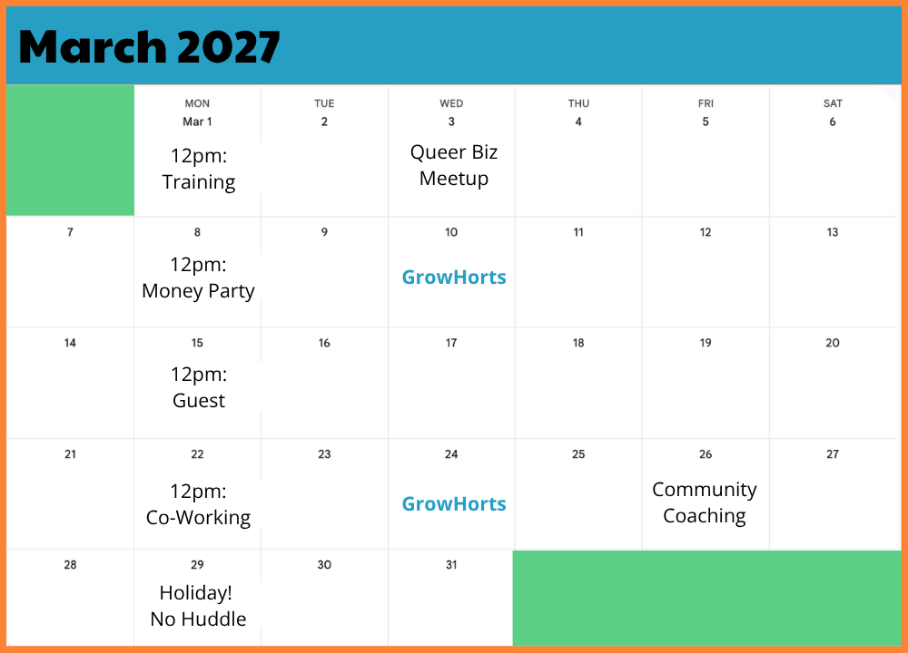 October Calendar Schedule