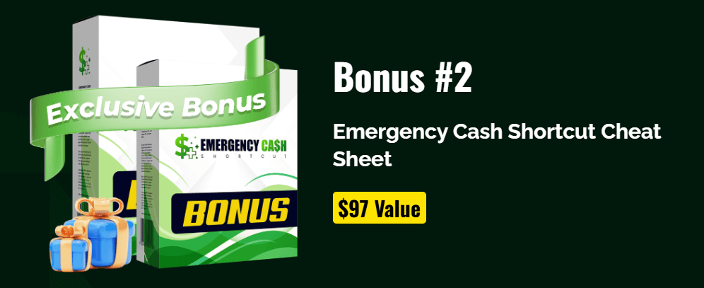 Bonus #2: Emergency Cash Shortcut Cheat Sheet
