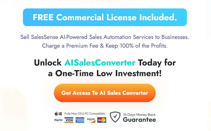 Unlock AI Sales Converter Today for a One-Time Low Investment!