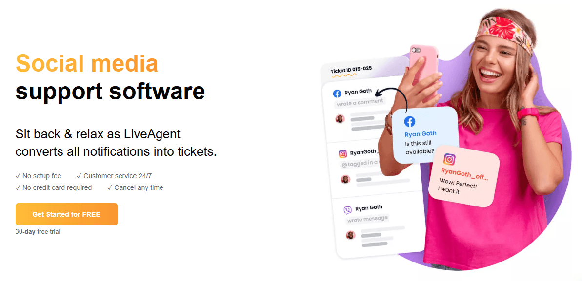 Social media support software