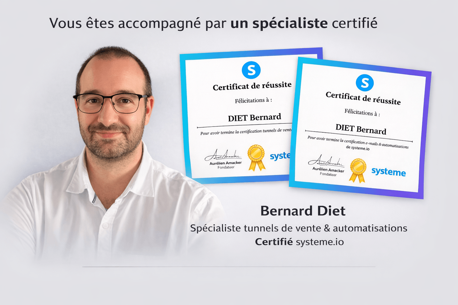 Bernard Diet spécialiste tunnels de vente certifié systeme io