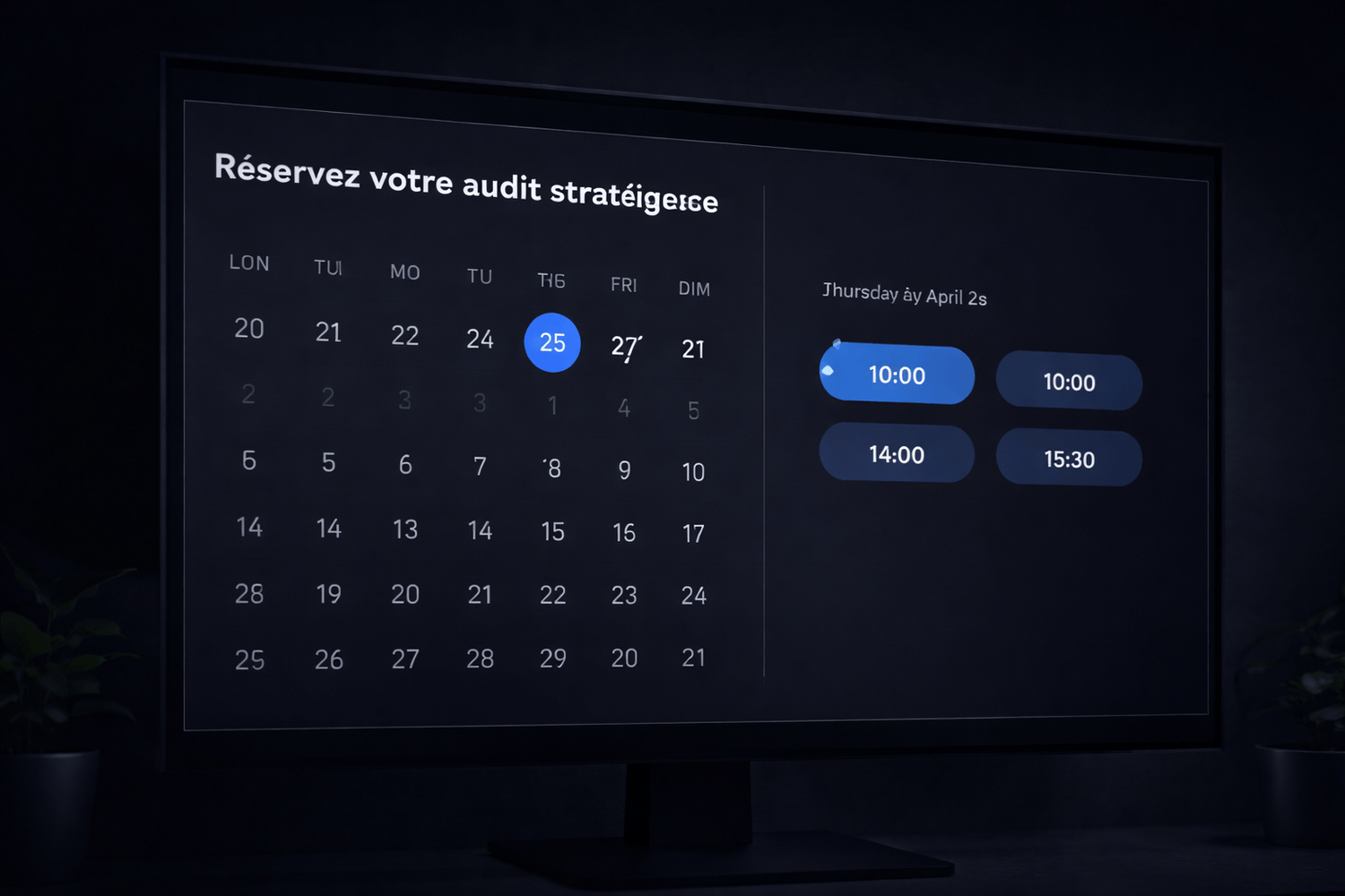 Calendrier prise de rendez-vous lecture stratégique