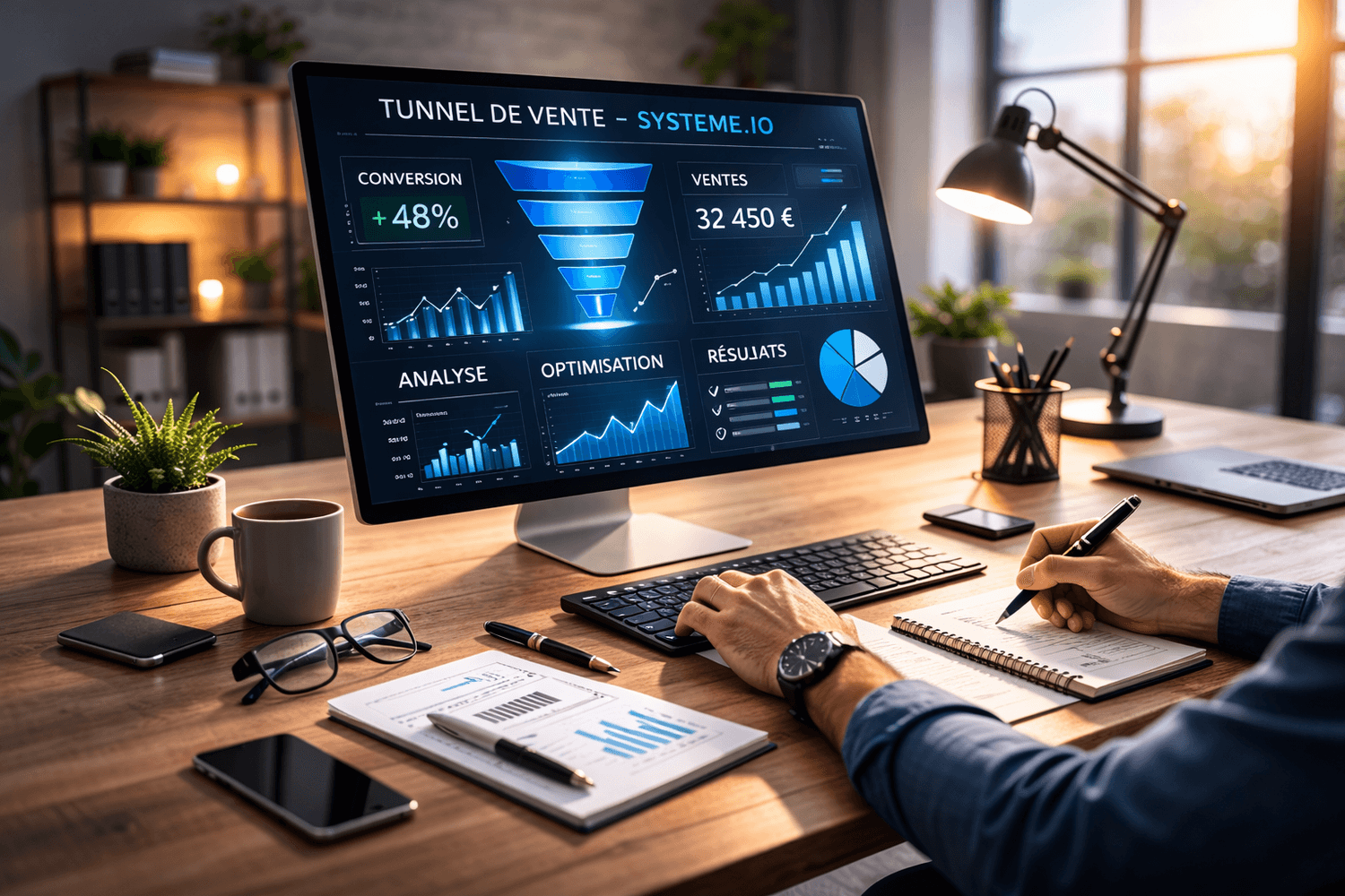 analyse analytics tunnel Systeme.io amélioration conversion