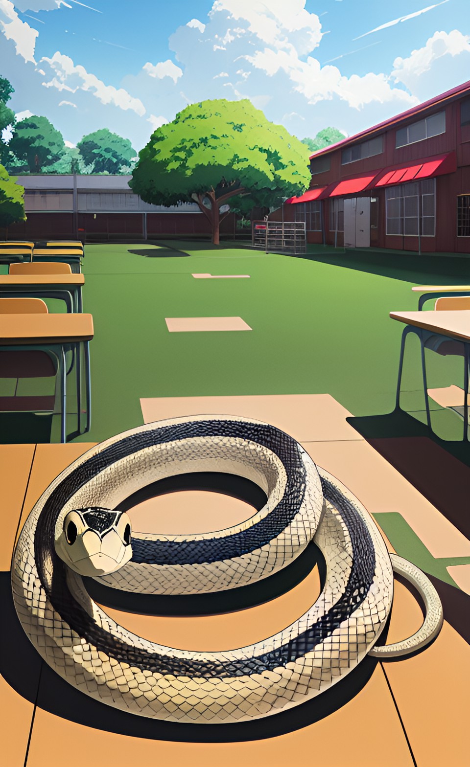 Early AI drawing of a Classroom Snake | The Orthodox Snake Writing Agency