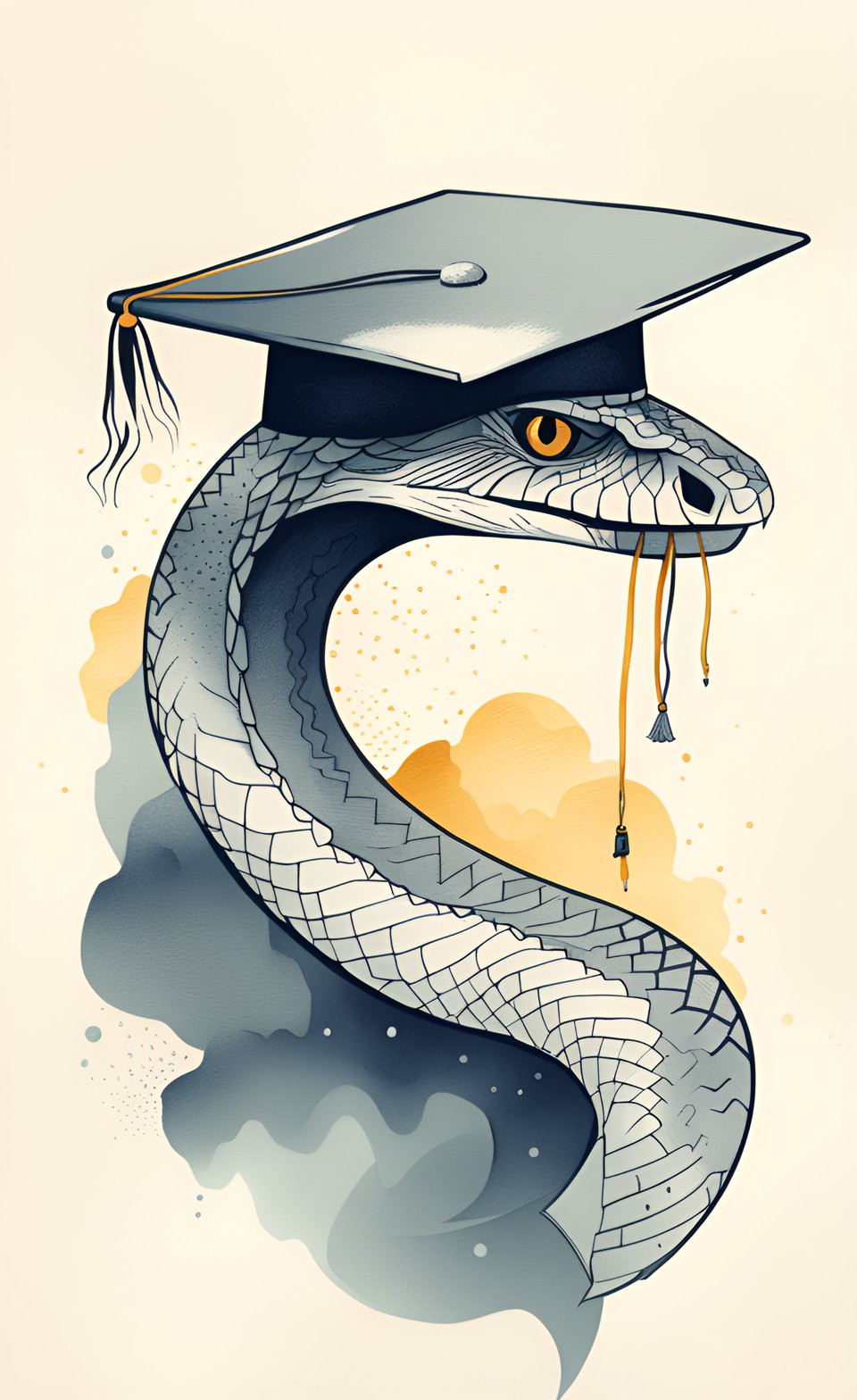 Early AI drawing of a Scholarship Snake | The Orthodox Snake Writing Agency